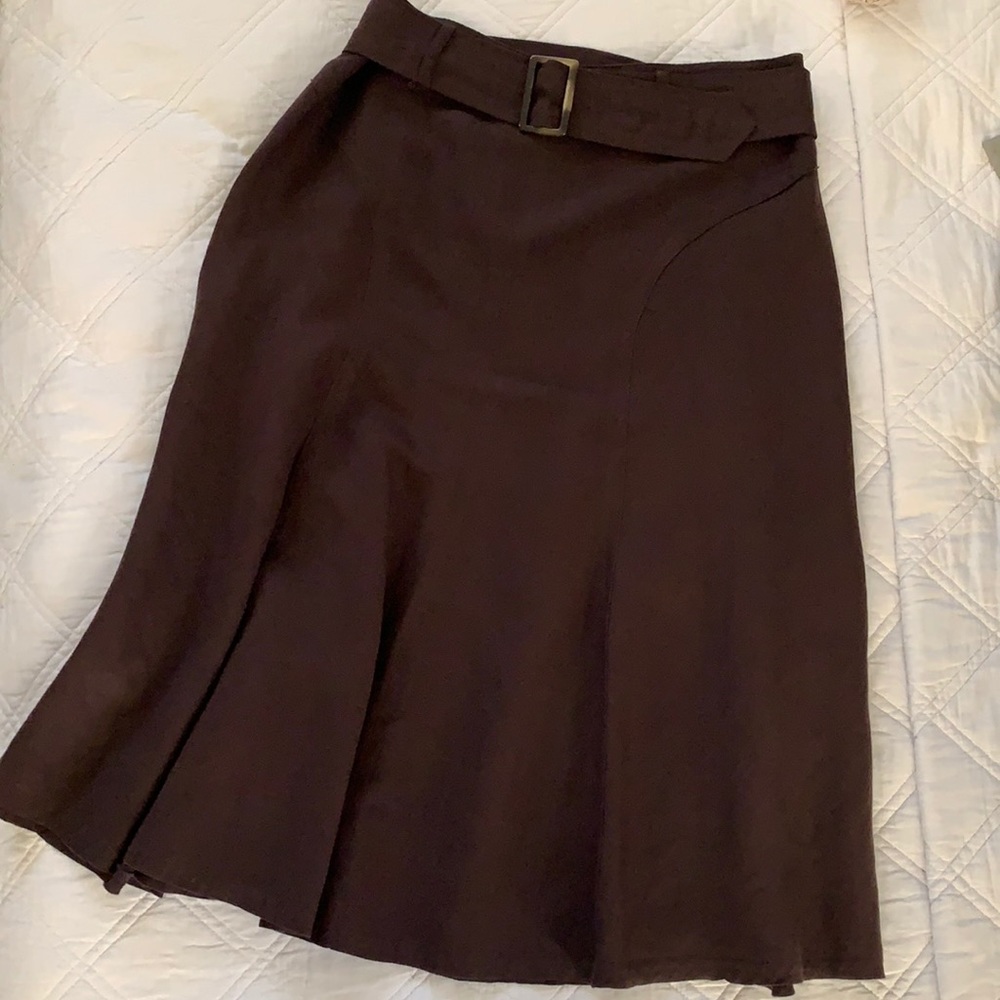 Linen midi skirt